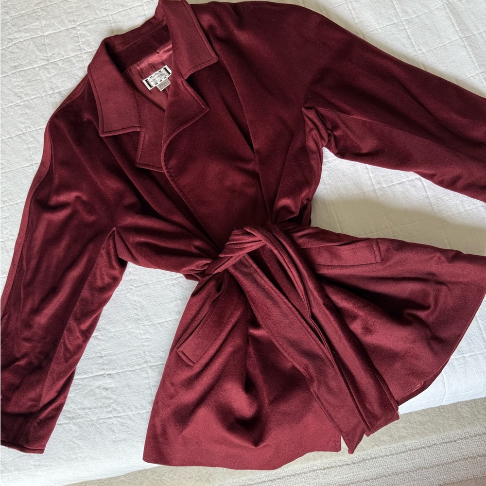 Vintage Henri Bendel belted wrap cashmere coat
